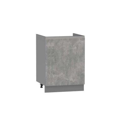 ADAMA mosdószekrény - szélesség 60 cm, világos műbeton / szürke, 15 cm-es lábak