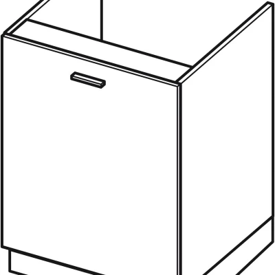 ADAMA mosdószekrény - szélesség 60 cm, fekete / szürke, lábak 15 cm