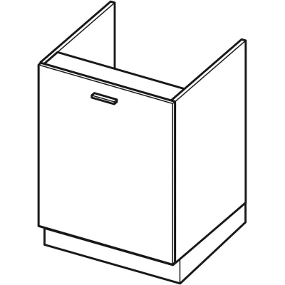 ADAMA mosdószekrény - szélesség 60 cm, fekete / szürke, lábak 15 cm