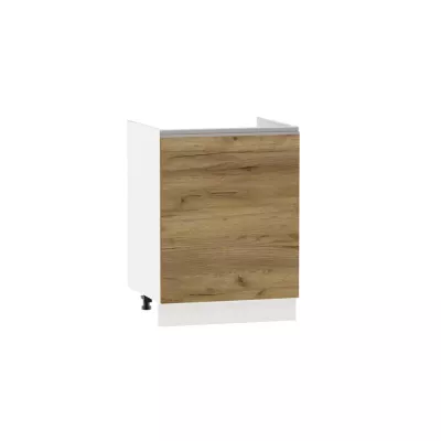 ADAMA mosogatószekrény - szélesség 60 cm, craft tölgyfa arany / fehér, lábak 10 cm
