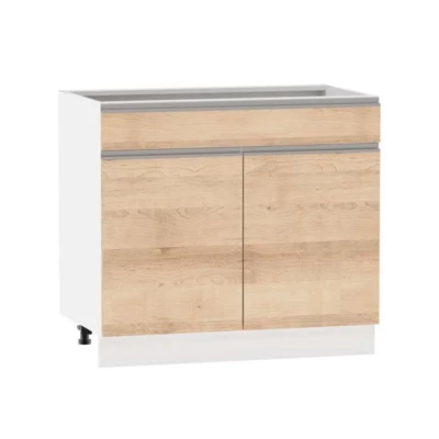 Kombinált alsószekrény ADAMA - szélesség 90 cm, artisan bükk / fehér, 15 cm lábak