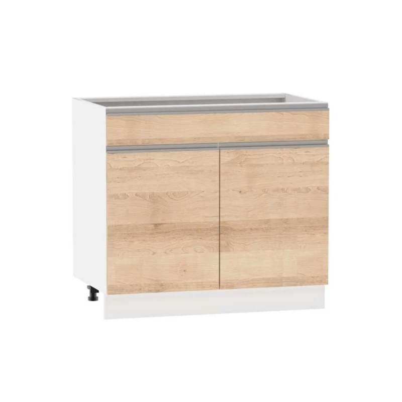 Kombinált alsószekrény ADAMA - szélesség 90 cm, artisan bükk / fehér, 15 cm lábak