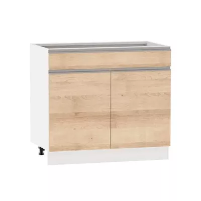 Kombinált alsószekrény ADAMA - szélesség 90 cm, artisan bükk / fehér, 10 cm lábak