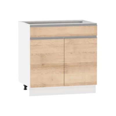 Kombinált alsószekrény ADAMA - szélesség 80 cm, artisan bükk / fehér, 15 cm lábak