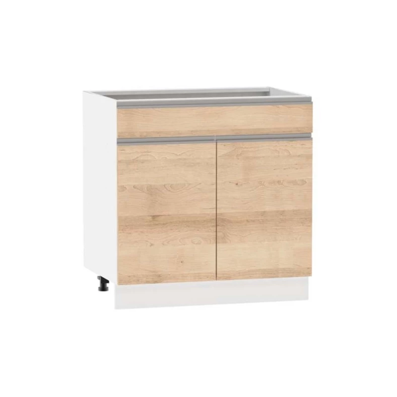 Kombinált alsószekrény ADAMA - szélesség 80 cm, artisan bükk / fehér, 15 cm lábak