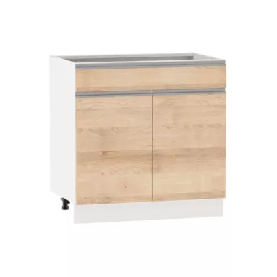 Kombinált alsószekrény ADAMA - szélesség 80 cm, artisan bükk / fehér, 15 cm lábak