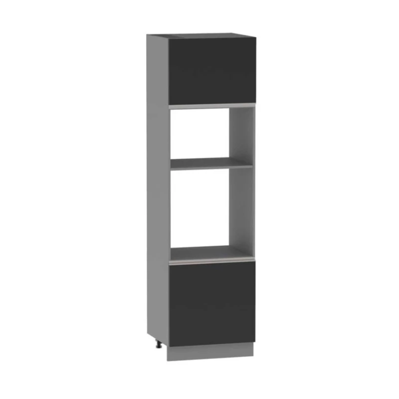 Konyhaszekrény beépített készülékekhez ADAMA - szélesség 60 cm, fekete / szürke, lábak 15 cm