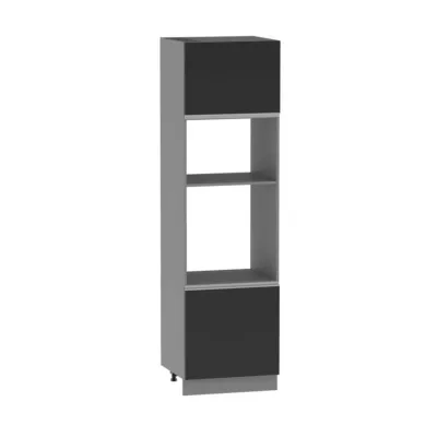 Konyhaszekrény beépített készülékekhez ADAMA - szélesség 60 cm, fekete / szürke, lábak 15 cm