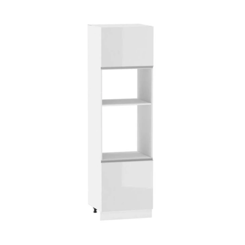 Konyhaszekrény beépített készülékekhez ADAMA - szélesség 60 cm, fényes fehér / fehér, lábak 10 cm
