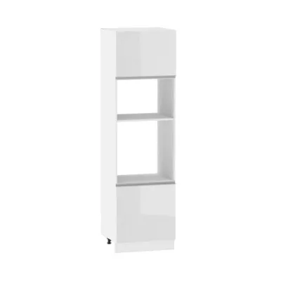 Konyhaszekrény beépített készülékekhez ADAMA - szélesség 60 cm, fényes fehér / fehér, lábak 10 cm