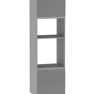 Konyhaszekrény beépített készülékekhez ADAMA - szélesség 60 cm, fényes szürke / szürke, 10 cm lábak