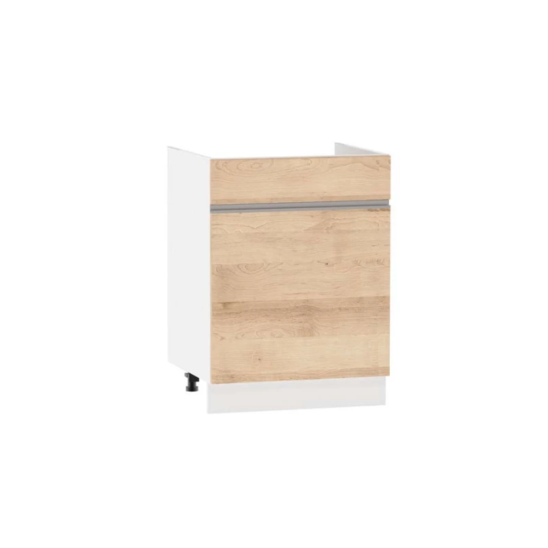 Mosdószekrény fiókkal ADAMA - szélesség 60 cm, artisan bükk / fehér, 10 cm lábak