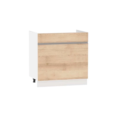 Mosdószekrény fiókkal ADAMA - szélesség 80 cm, artisan bükk / fehér, 10 cm lábak