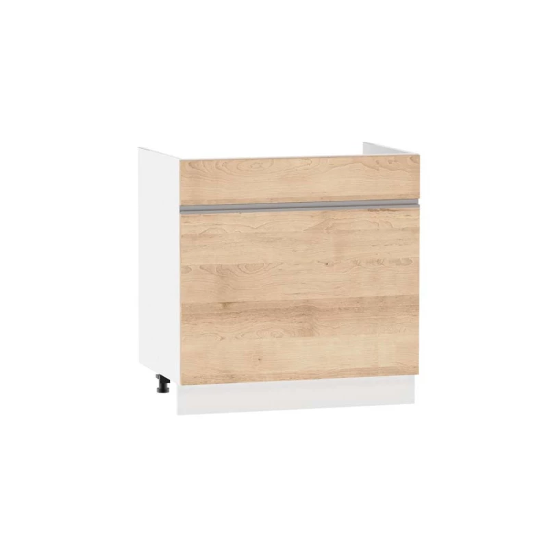 Mosdószekrény fiókkal ADAMA - szélesség 80 cm, artisan bükk / fehér, 10 cm lábak