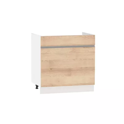 Mosdószekrény fiókkal ADAMA - szélesség 80 cm, artisan bükk / fehér, 10 cm lábak