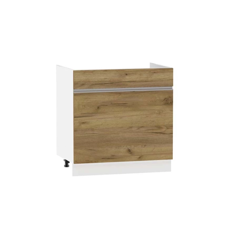 Mosdószekrény fiókkal ADAMA - szélesség 80 cm, craft tölgy arany / fehér, lábak 10 cm