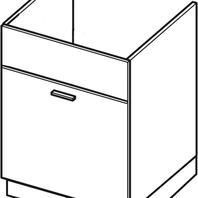 Mosdószekrény fiókkal ADAMA - szélesség 80 cm, craft tölgy arany / fehér, lábak 10 cm
