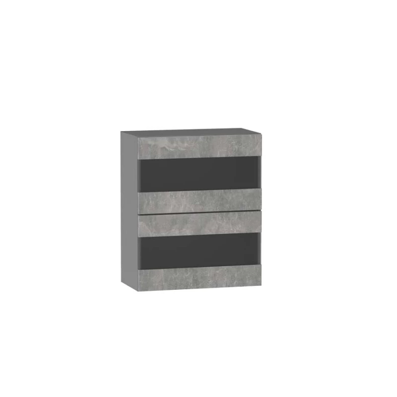 ADAMA üveg konyhaszekrény - szélesség 60 cm, világos beton műhely / szürke