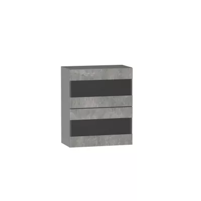 ADAMA üveg konyhaszekrény - szélesség 60 cm, világos beton műhely / szürke