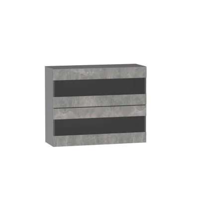 ADAMA üveg konyhaszekrény - szélesség 90 cm, világos műbeton / szürke