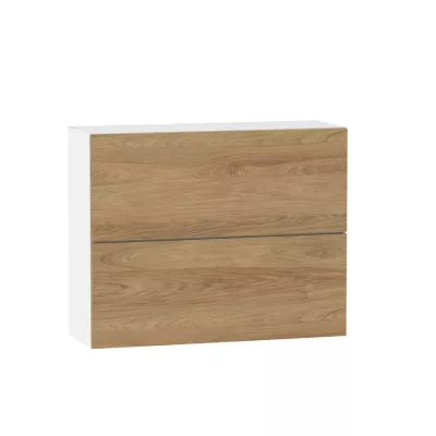 Kétajtós fali szekrény ADAMA - szélesség 90 cm, natúr hikorifa / fehér