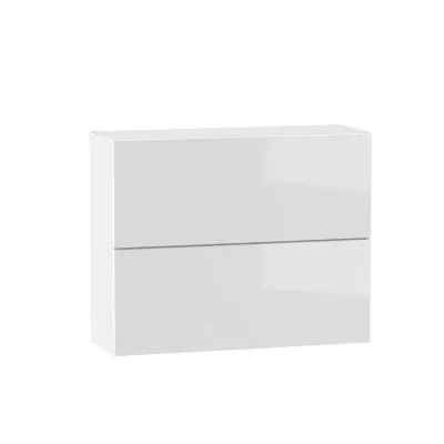 Kétajtós fali szekrény ADAMA - szélesség 90 cm, fényes fehér / fehér