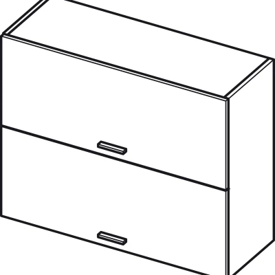 Kétajtós fali szekrény ADAMA - szélesség 90 cm, fekete / szürke