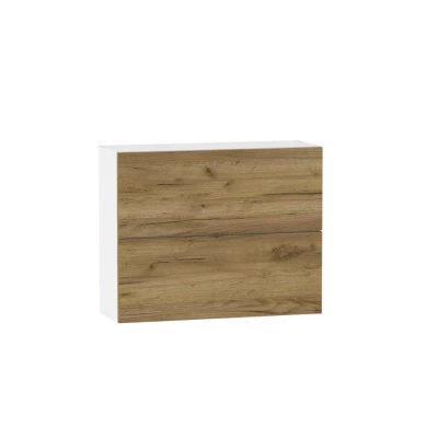 Kétajtós faliszekrény ADAMA - szélesség 90 cm, artisan tölgyfa, arany / fehér