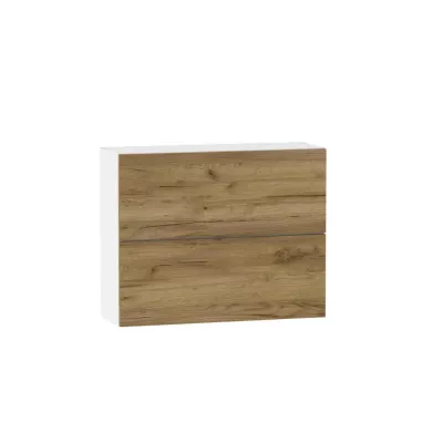 Kétajtós faliszekrény ADAMA - szélesség 90 cm, artisan tölgyfa, arany / fehér