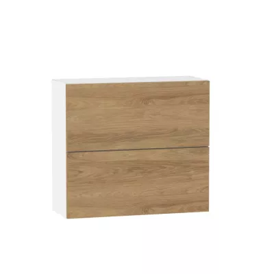 Kétajtós fali szekrény ADAMA - szélesség 80 cm, natúr hikorifa / fehér