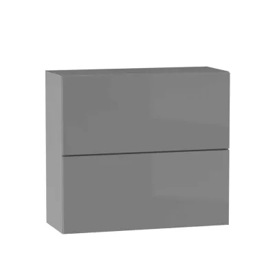 Kétajtós fali szekrény ADAMA - szélesség 80 cm, fényes szürke / szürke