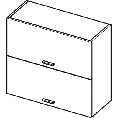 Kétajtós fali szekrény ADAMA - szélesség 60 cm, fényes szürke / szürke