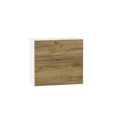 Kétajtós fali szekrény ADAMA - szélesség 60 cm, artisan tölgyfa, arany / fehér