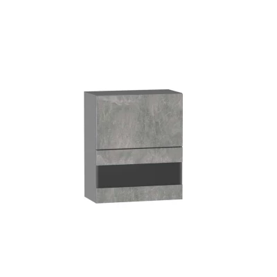 Felső vitrin ADAMA - szélesség 60 cm, világos beton atelier / szürke