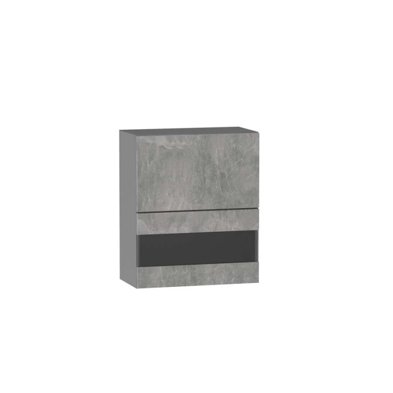 Felső vitrin ADAMA - szélesség 60 cm, világos beton atelier / szürke