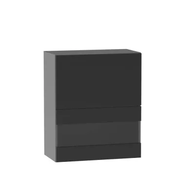 Felső üvegszekrény ADAMA - szélesség 60 cm, fekete / szürke