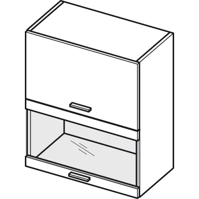 Felső üvegszekrény ADAMA - szélesség 60 cm, fekete / szürke