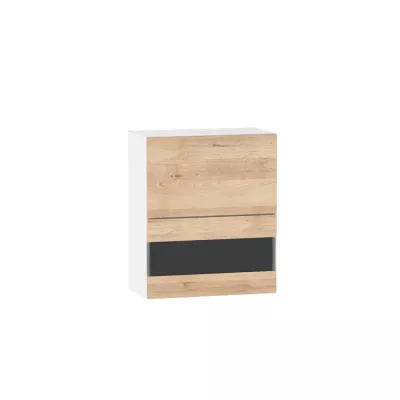 Felső vitrines szekrény ADAMA - szélesség 60 cm, artisan bükk / fehér