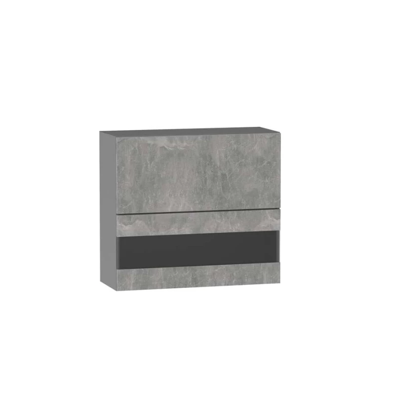 Felső vitrin ADAMA - szélesség 80 cm, világos beton műhely / szürke