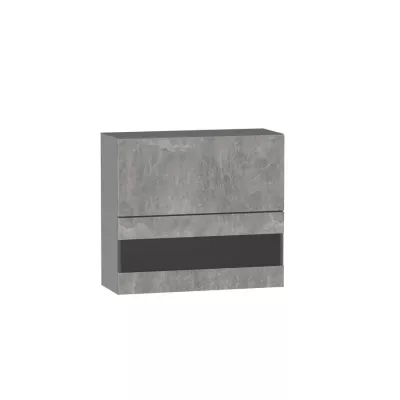 Felső vitrin ADAMA - szélesség 80 cm, világos beton műhely / szürke