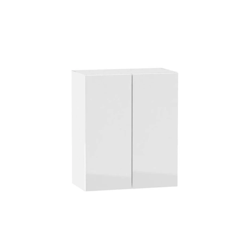 Felső kétajtós szekrény ADAMA - szélesség 60 cm, fényes fehér / fehér