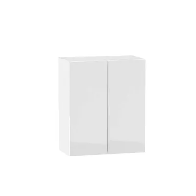 Felső kétajtós szekrény ADAMA - szélesség 60 cm, fényes fehér / fehér