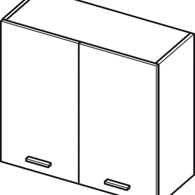 Felső kétajtós szekrény ADAMA - szélesség 60 cm, fényes fehér / fehér