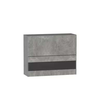 Felső vitrin ADAMA - szélesség 90 cm, világos beton atelier / szürke