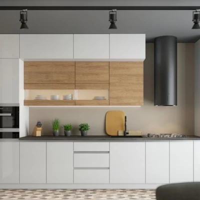 Felső vitrines szekrény ADAMA - szélesség 90 cm, fényes fehér / fehér