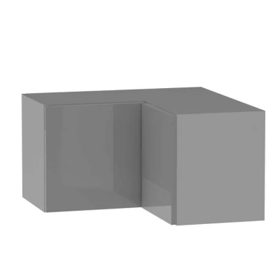 Felső sarokszekrény ADAMA - szélesség 65 cm, fényes szürke / szürke