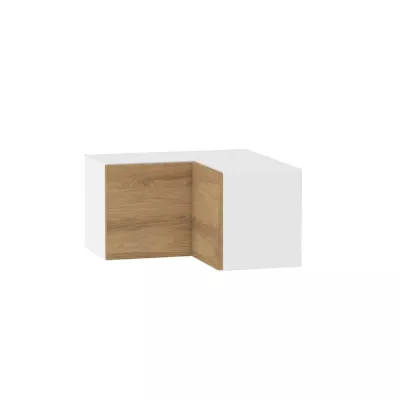Felső sarokszekrény ADAMA - szélesség 65 cm, hickory natúr / fehér