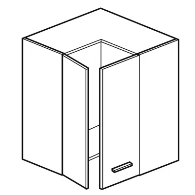Konyhai sarokszekrény ADAMA - szélesség 60 cm, fényes szürke / szürke
