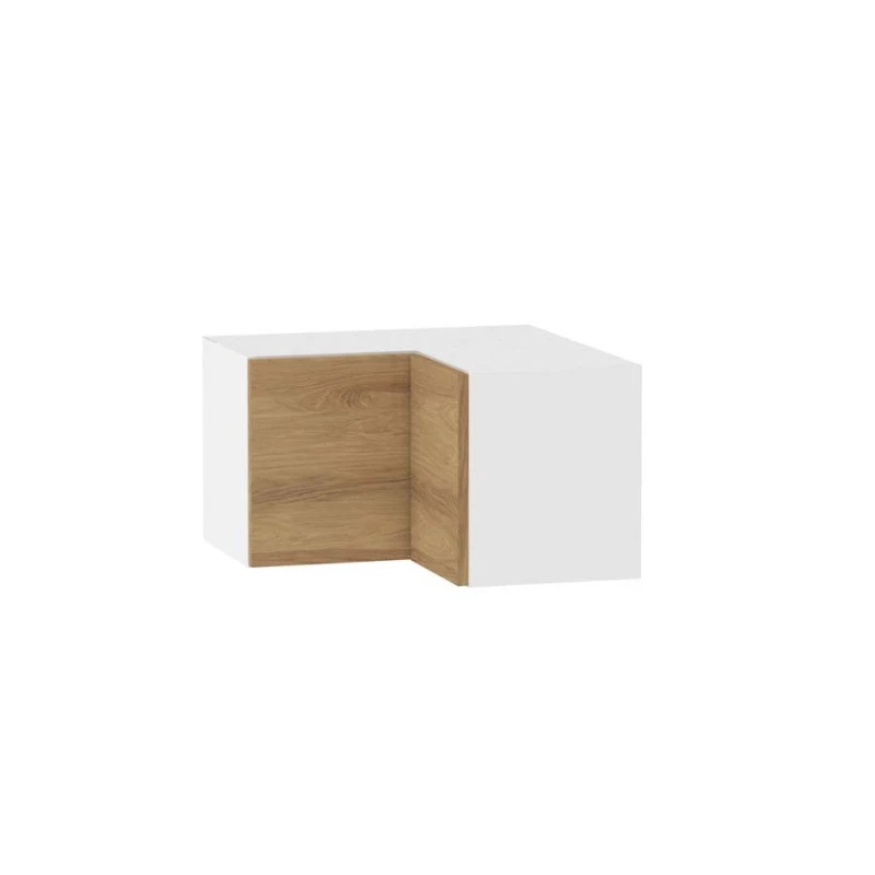 Felső sarokszekrény ADAMA - szélesség 60 cm, hickory natúr / fehér