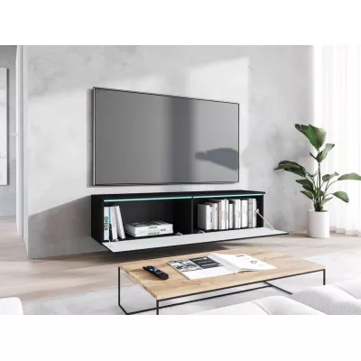 TV állvány CERIEE 140 - fekete grafit / halszálkamintás